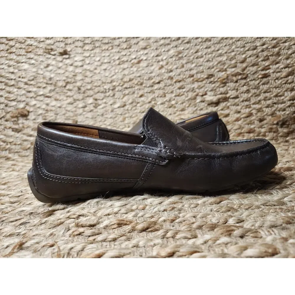 Clarks Driving Loafers Markman Plain in Dark Brown Leather Dress Shoes Size 8